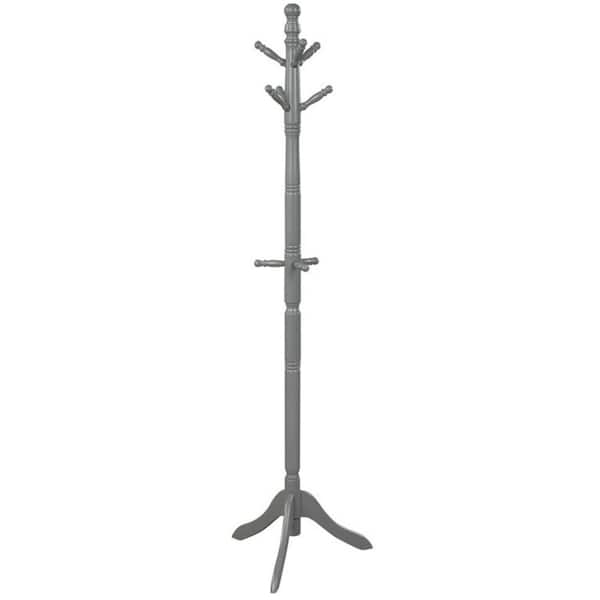 Aoibox 69 in. H Entryway Height Adjustable Coat Stand with 9 Hooks, Gray
