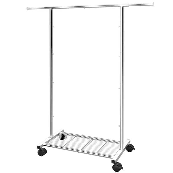 Unbranded Chrome Metal Garment Clothes Rack 30.5 in. W x 59.5 in. H