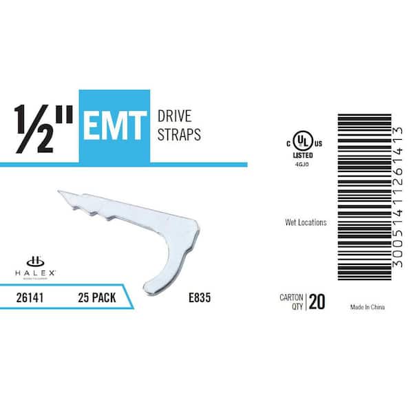 Halex E780 1/2 In. Standard Fitting 2-Hole Electrical Metallic Tube Emt Straps 4 Pack - View #12