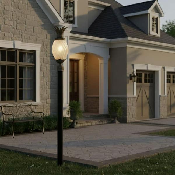 HINKLEY Plantation 1-Light Bronze Aluminum Hardwired Outdoor Weather Resistant Post Light with No Bulbs Included