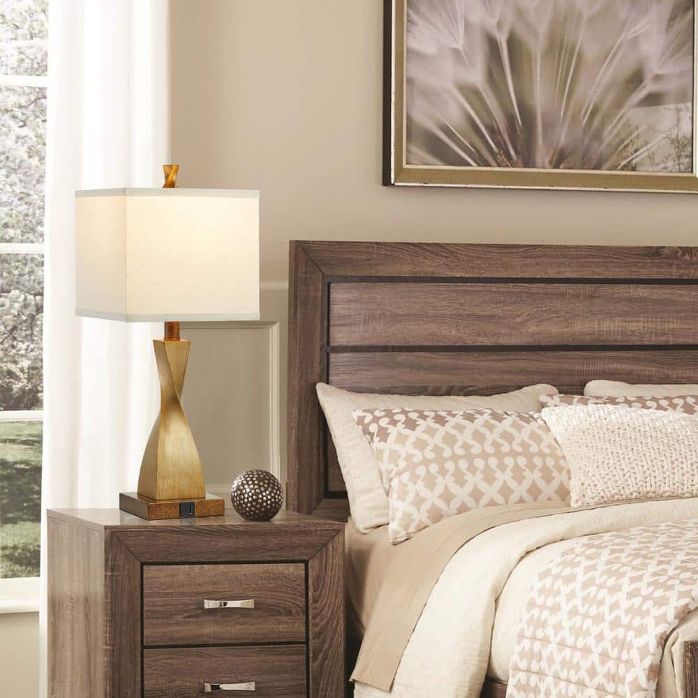 Bronze Touch Control Table Lamp Set with Linen Shades