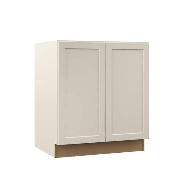 Hampton Bay Designer Series Melvern 30 in. W x 24 in. D x 34.5 in. H Assembled Shaker Full Height Base Kitchen Cabinet in Cloud