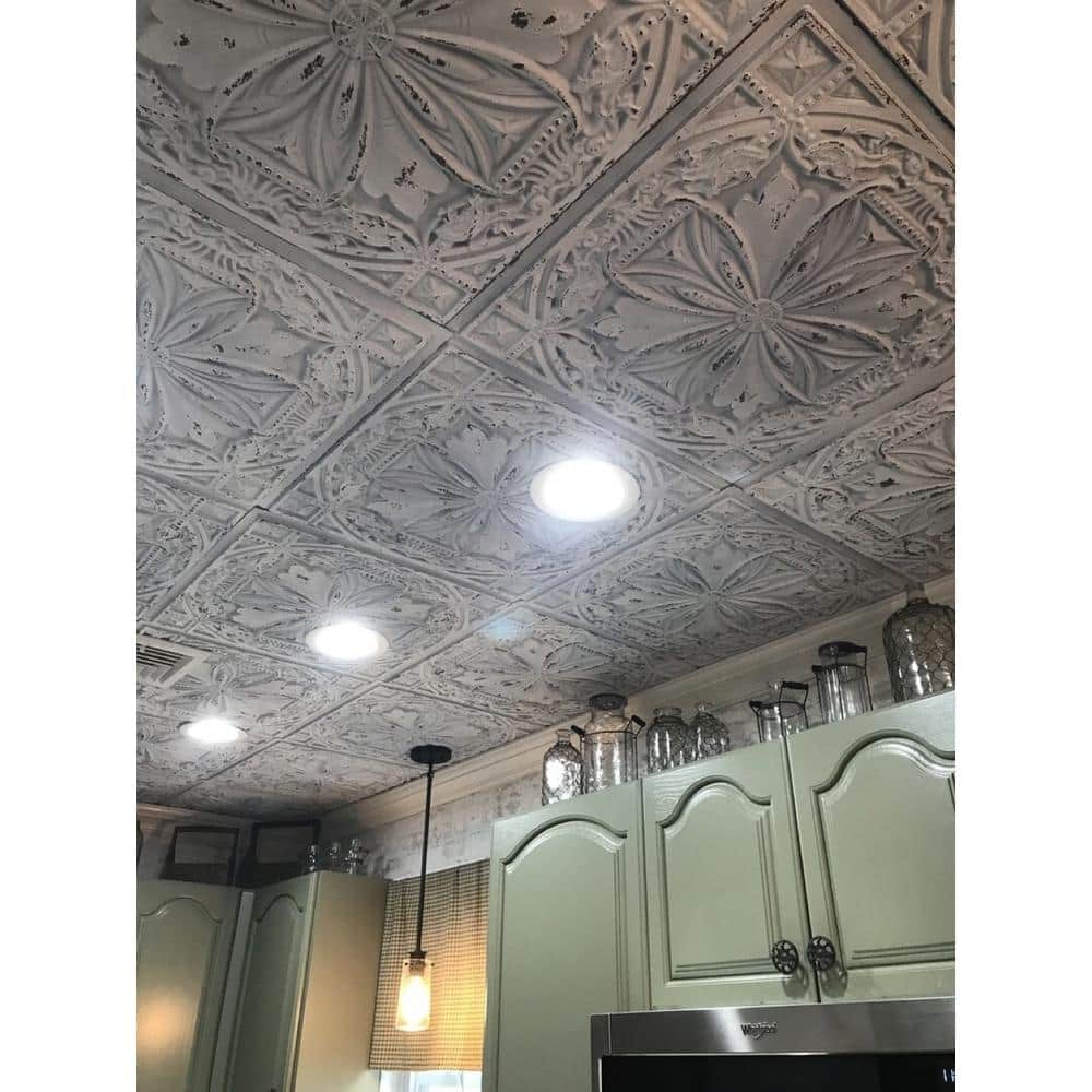 Milan 2' x 2' Old Black White PVC Ceiling Tile Set