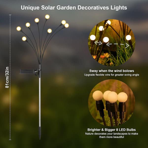 FAWEY TRED INC Solar Garden Warm White Lights 2-Pack, Decorative