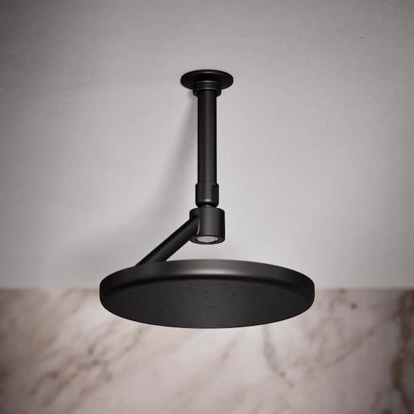 Statement 1-Spray Patterns with 1.75 GPM 8.875 in. Ceiling Mount Fixed Shower Head in Matte Black