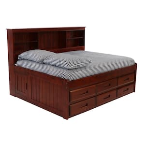 Merlot Mission Brown Full Sized Bookcase Daybed with 6-Drawers