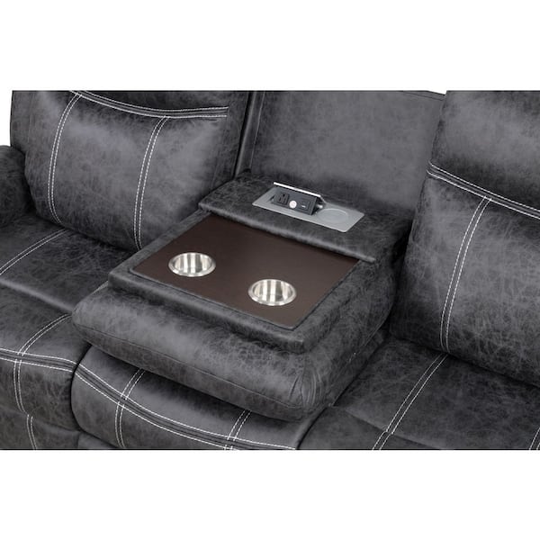 Acme Furniture Zubaida 85 in. Pillow Top Arm Microfiber Rectangle