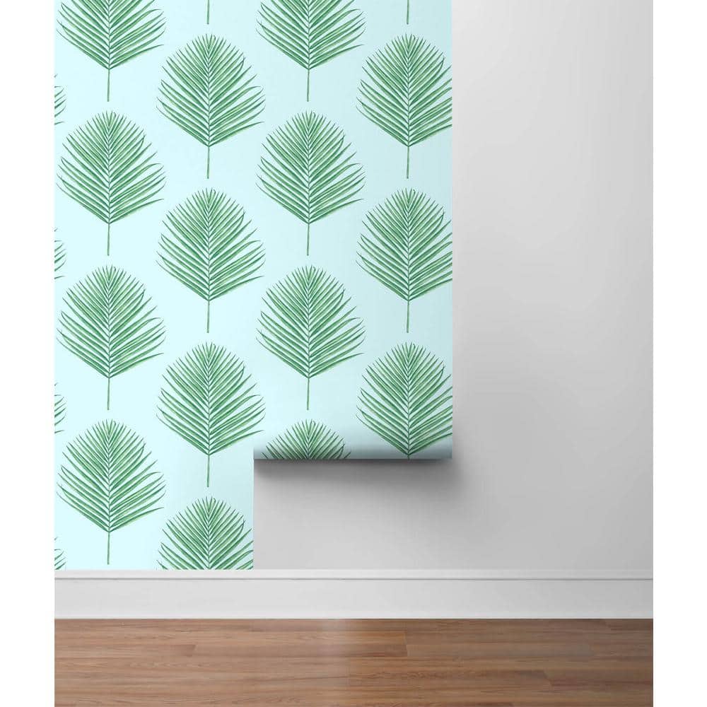 Celeste and Jade Vinyl Floral Peel and Stick Wallpaper Roll