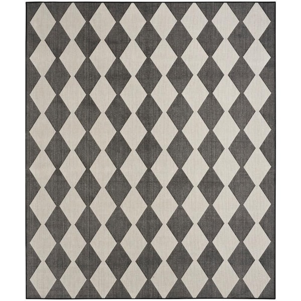 Positano Black 5 ft. x 7 ft. Diamond Contemporary Area Rug