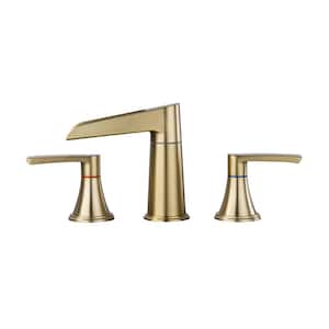 Double Handle Bathroom Faucet with Rotatable spout design in Brushed Gold