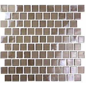 Landscape Grand Canyon Brown Square Mosaic 1 in. x 1 in. Glossy Glass Wall Pool and Floor Tile (0.84 Sq. ft.)