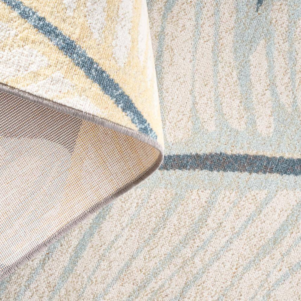 Dark Grey and Multicolor Synthetic Palm Fronds Indoor/Outdoor Area Rug