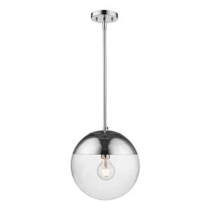 Dixon 1-Light Chrome with Clear Glass and Chrome Cap Pendant