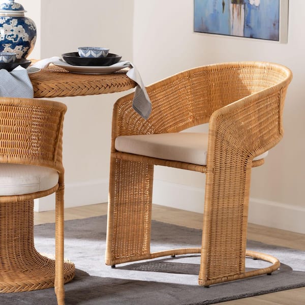 bali & pari Palm Light Honey Rattan Dining Chair