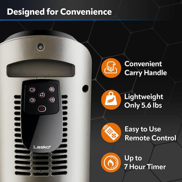 Lasko Tower 21 in. 1500-Watt Electric Ceramic Oscillating Tower Space  Heater with Remote Control 751320 - The Home Depot