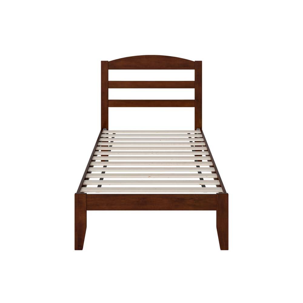 Mission-Style Twin Platform Bed with Walnut Finish