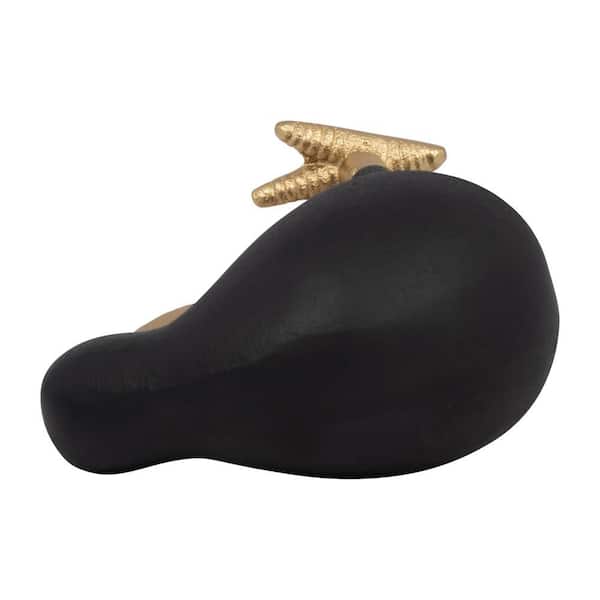 Liv & Skye Black 6 in. x 6 in. Metal Kiwi Bird Figurine in Modern