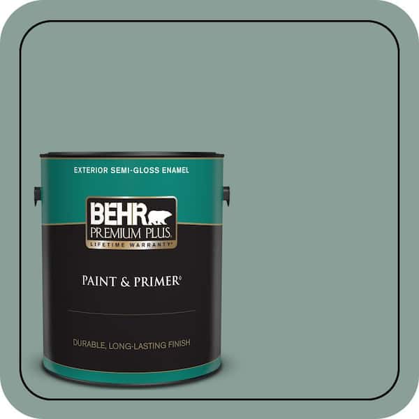 BEHR PREMIUM PLUS 1 gal. #480F-4 Mermaid Net Semi-Gloss Enamel Exterior Paint & Primer