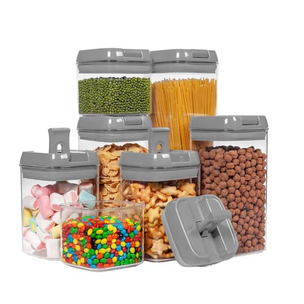 Airtight Food Storage Containers, 7 Pieces BPA Free Plastic Cereal  Containers with Easy Lock Lids for Kitchen Pantry