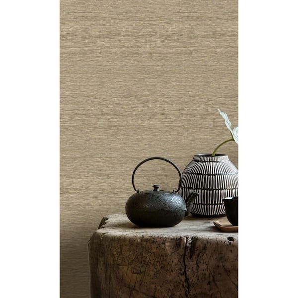 Beige Grasscloth-Like Machine Washable Natural, 57 sq.ft. Non-Woven Non-Pasted Double Roll Wallpaper