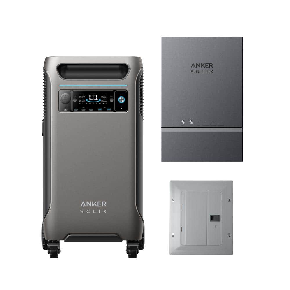 Anker SOLIX F3800 6,000W 3,840Wh Whole-Home Smart Backup Power Solution w/ Home Power Panel,Push-Button Battery Generator