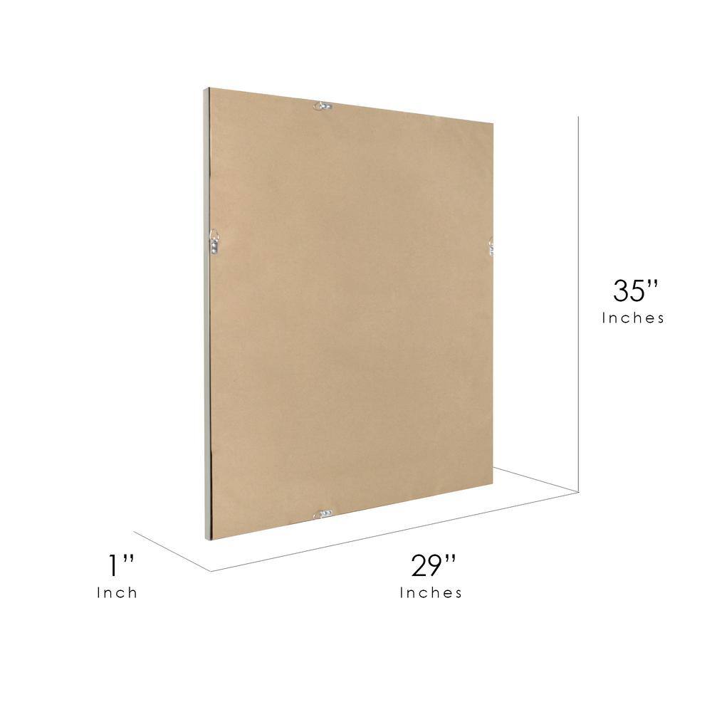Champagne Silver Pave Textured Rectangular Framed Vanity Mirror - 29" x 35"