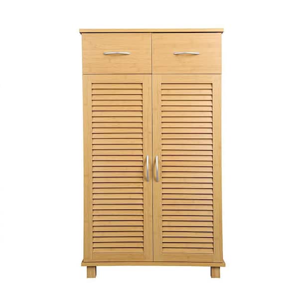 EPOWP 27 in. W x 12 in. D x 47 in. H Brown Wood Linen Cabinet