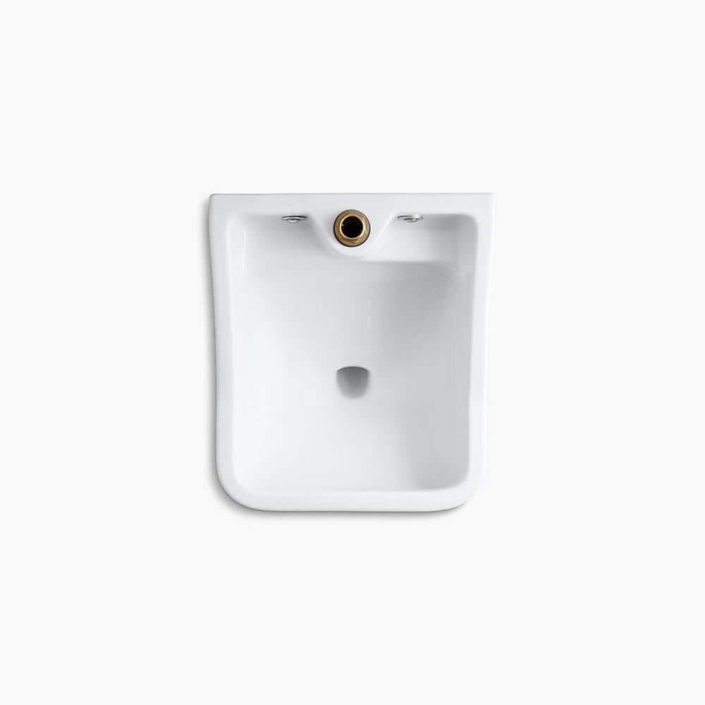White Vitreous China Wall-Mounted Single Bowl Utility Sink