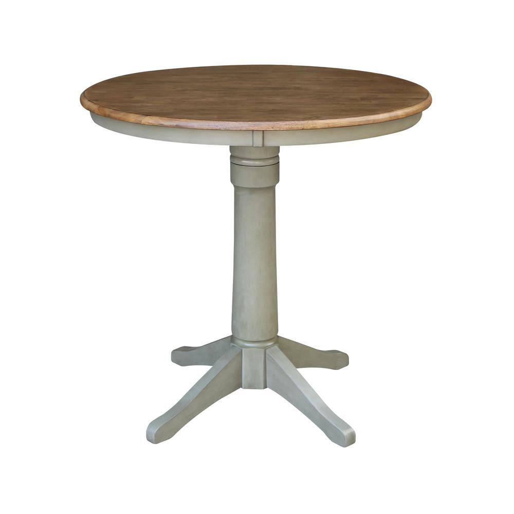 Hickory & Stone 36" Round Solid Wood Counter Height Dining Set with 2 Stools