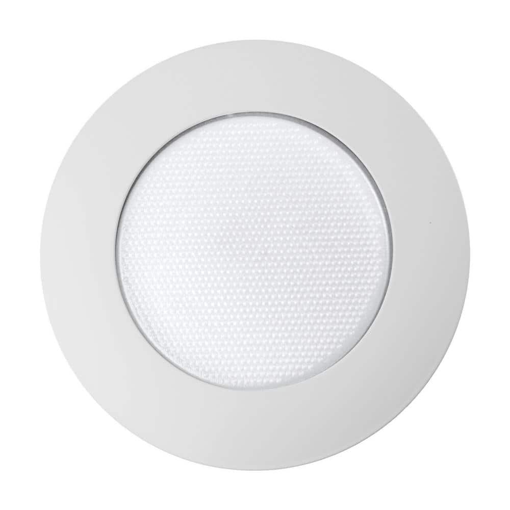 White Glass 6'' Shower Recessed Trim with Frosted Lens