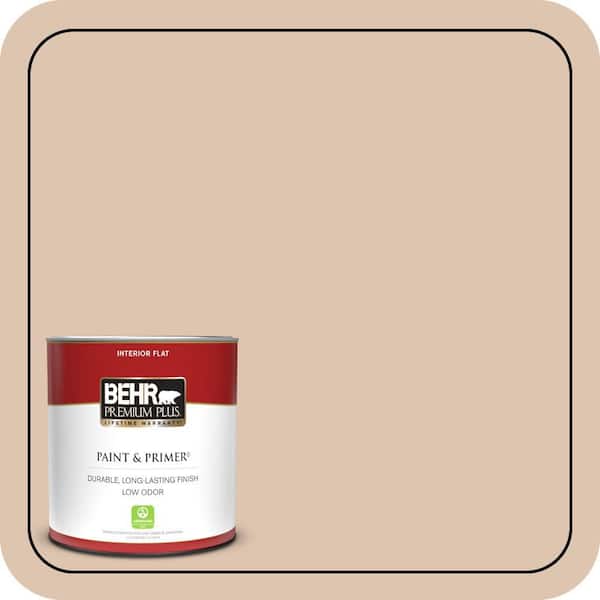 BEHR PREMIUM PLUS 1 qt. #N250-2A Bali Sand Flat Low Odor Interior Paint & Primer