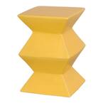 Zigzag Sun Yellow Ceramic Garden Stool
