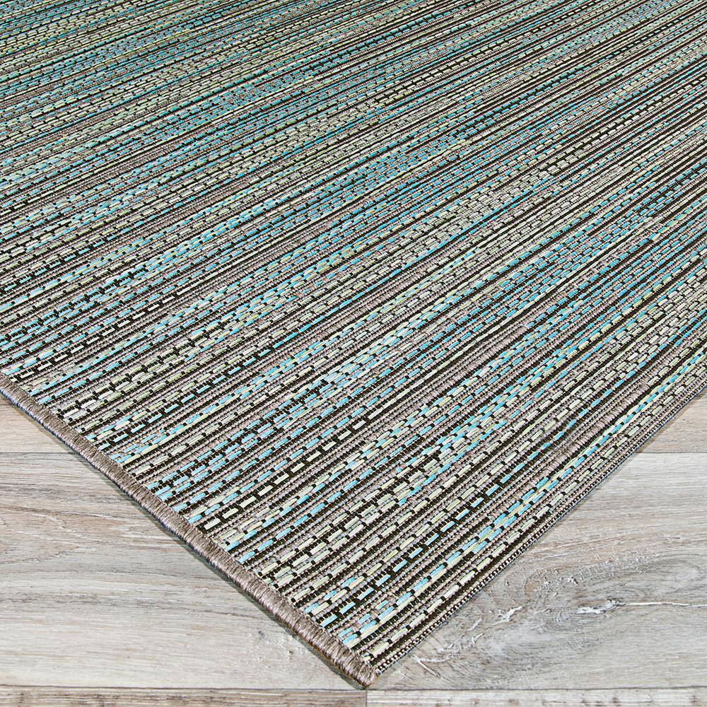 Monaco Transitional Blue Stripe Synthetic 2' x 3' Area Rug