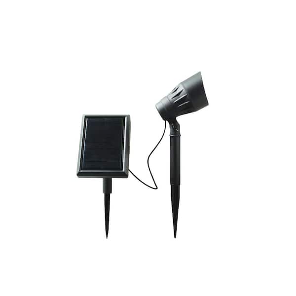 Solar Black Outdoor Integrated LED 3000K 40-Lumens Warm White Landscape Metal Spot Light with Solar Panel Solar Black Outdoor Integrated LED 3000K 40-Lumens Warm White Landscape Metal Spot Light with Solar Panel