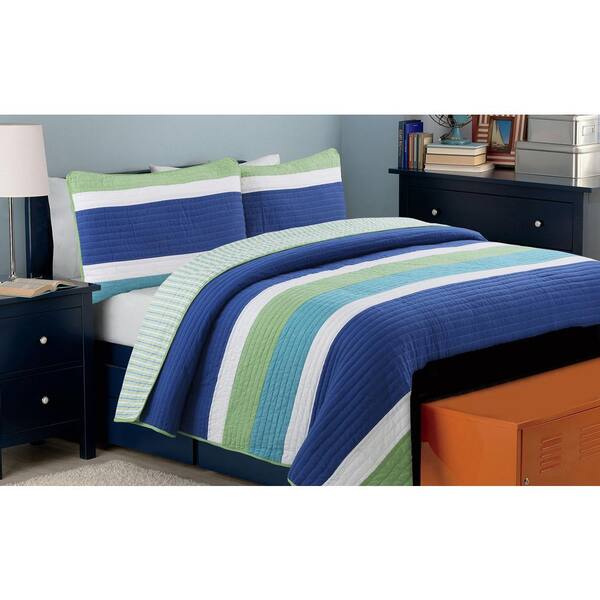 Cozy Line Home Fashions Nautical Color, Navy And Green Bedding Sets