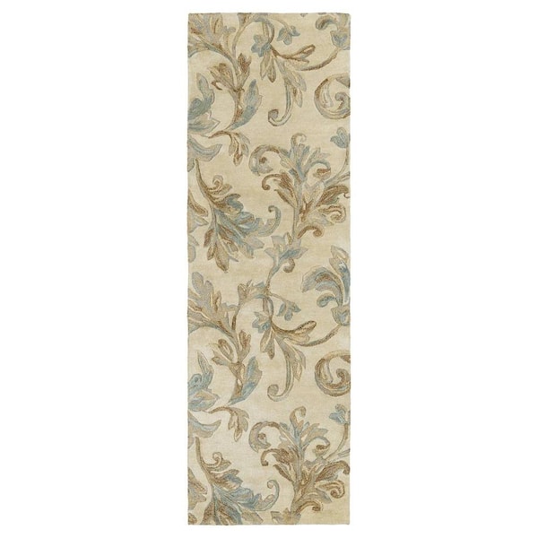 Kaleen Calais Floral Waterfall Ivory 2 ft. 3 in. x 7 ft. 6 in. Rug Runner