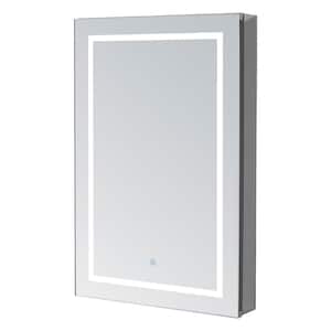 Royale Plus 24 in W x 30 in. H Recessed or Surface Mount Medicine Cabinet with Single Door, LED Lighting, Left Hinge