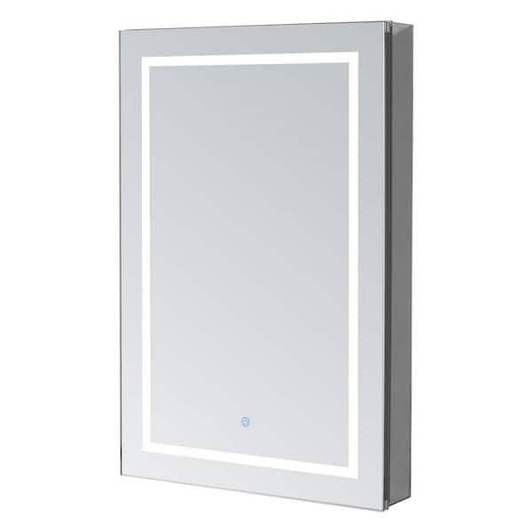 Aquadom Royale Plus 24 in W x 30 in. H Recessed or Surface Mount Medicine Cabinet with Single Door, LED Lighting, Left Hinge