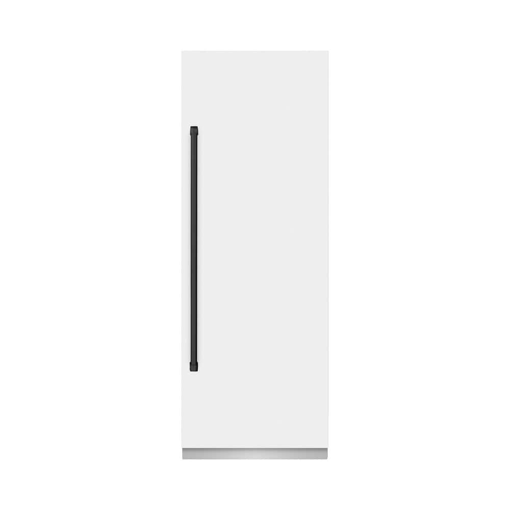 30 in. 16.7 cu. ft. Freezerless Column Refrigerator in Matte White with Graphite Gray Interior and Matte Black Accents