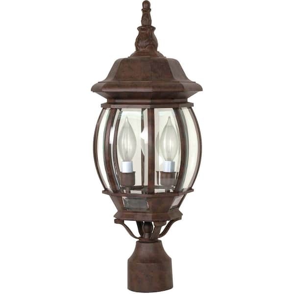 SATCO Central Park 3-Light Old Bronze Outdoor Lamp Post Head