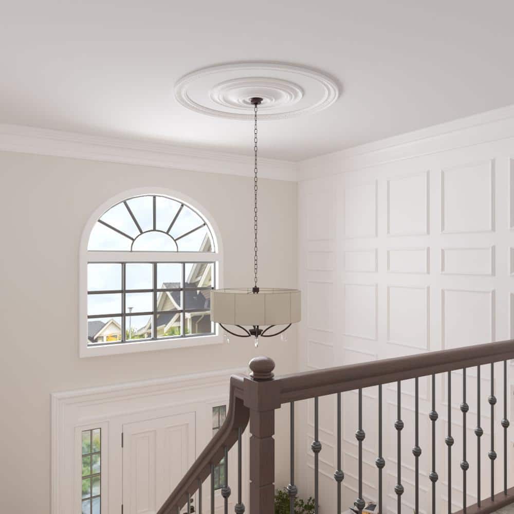 White Sequential Ceiling Ring 55" Diameter Decorative Trim