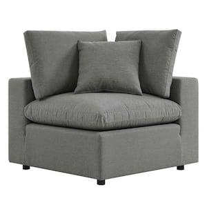 Commix Aluminum Corner Overstuffed Outdoor Sectional Sofa Chair with Charcoal Cushions