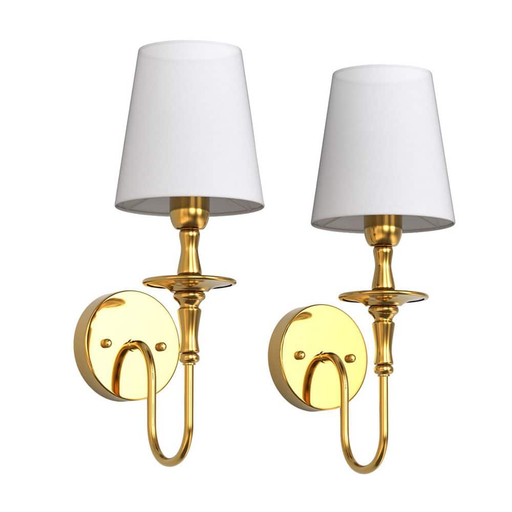 4.3 in.2-Pack Modern Wall Sconces with White Fabric Shades, Copper Indoor Wall Lights with Remote RGB Bulbs Included price history on PriceWatchPro