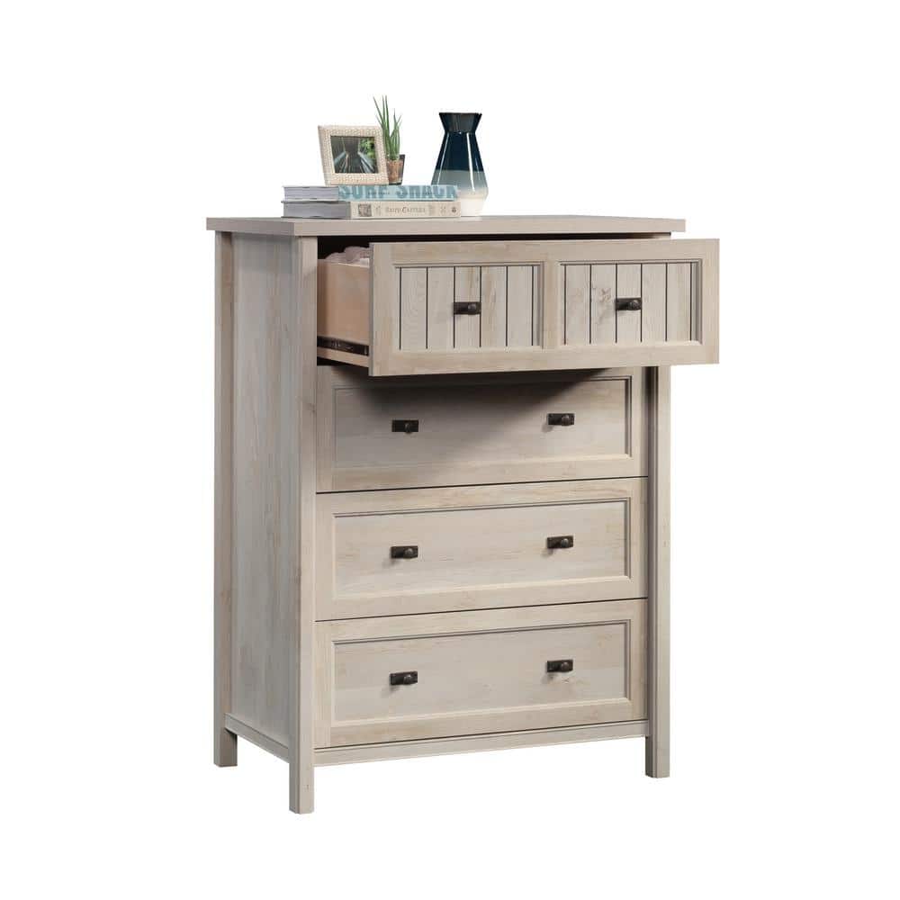 Chalked Chestnut 4-Drawer Spacious Dresser with Slat-Front Detail
