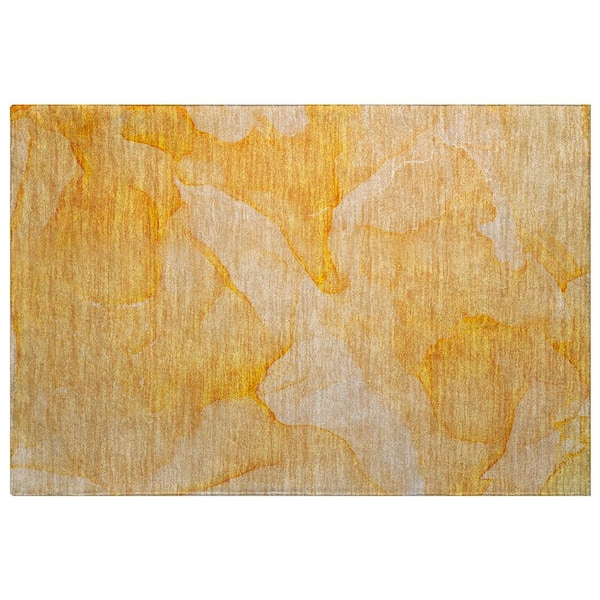 Dream Shag Premium Machine Washable Abstract ADS509 Orange 2 ft. x 3 ft. Accent Rug