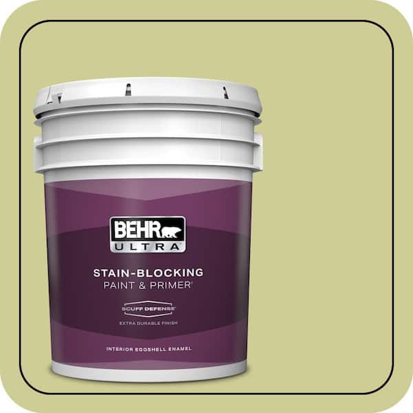 BEHR ULTRA 5 gal. #400D-4 Corn Husk Green Extra Durable Eggshell Enamel Interior Paint & Primer
