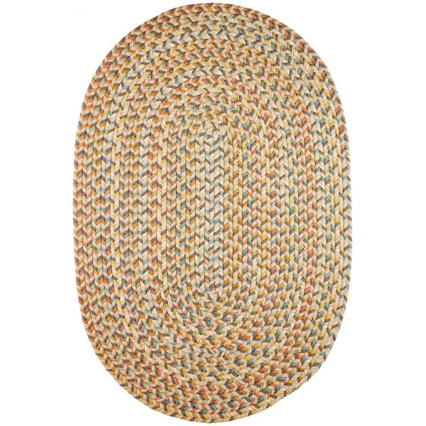 Revere Earth Beige 2 ft. x 4 ft. Oval Indoor/Outdoor Braided Area Rug