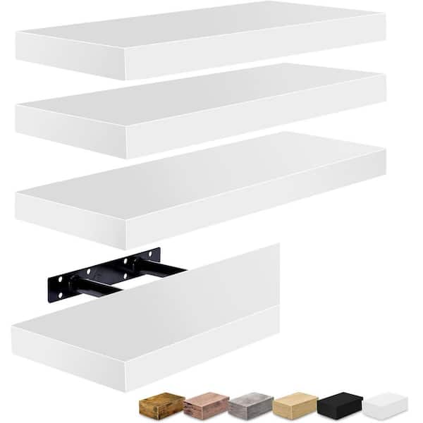 Sorbus 16.25 in W x 5.5 in. D, Slim Floating Maple Wood, Decorative Wall Shelf