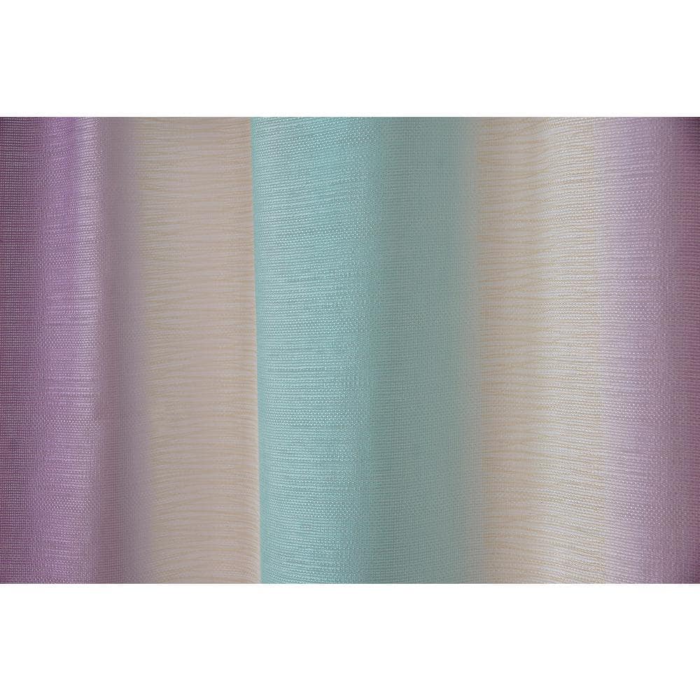 Lilac and Turquoise Semi-Sheer Polyester Curtain Panel, 84" x 50"
