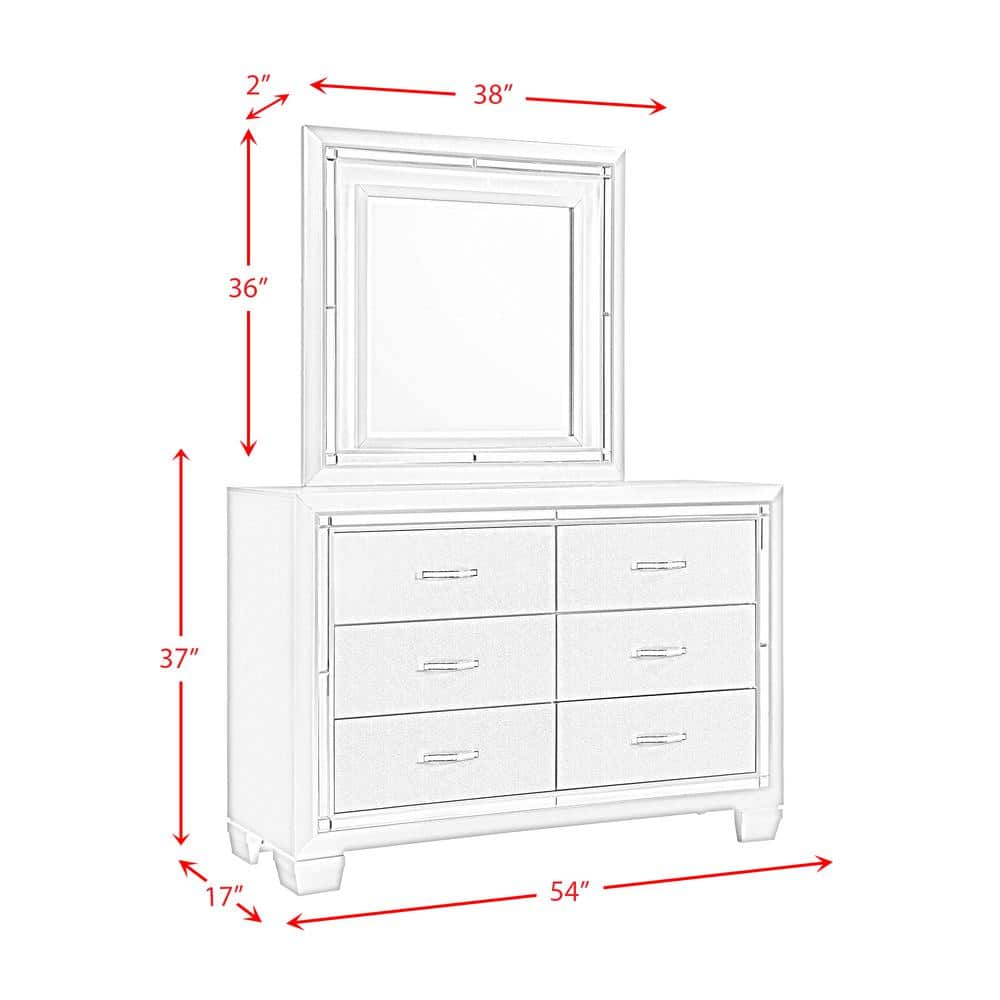 Champagne Beige Glam Dresser with Mirror and LED Light